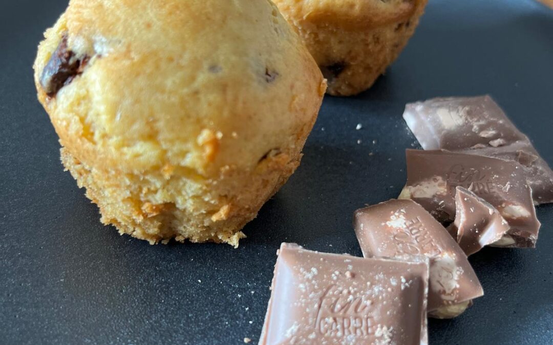 Muffins cœur fondant et pépites de chocolat 🍫